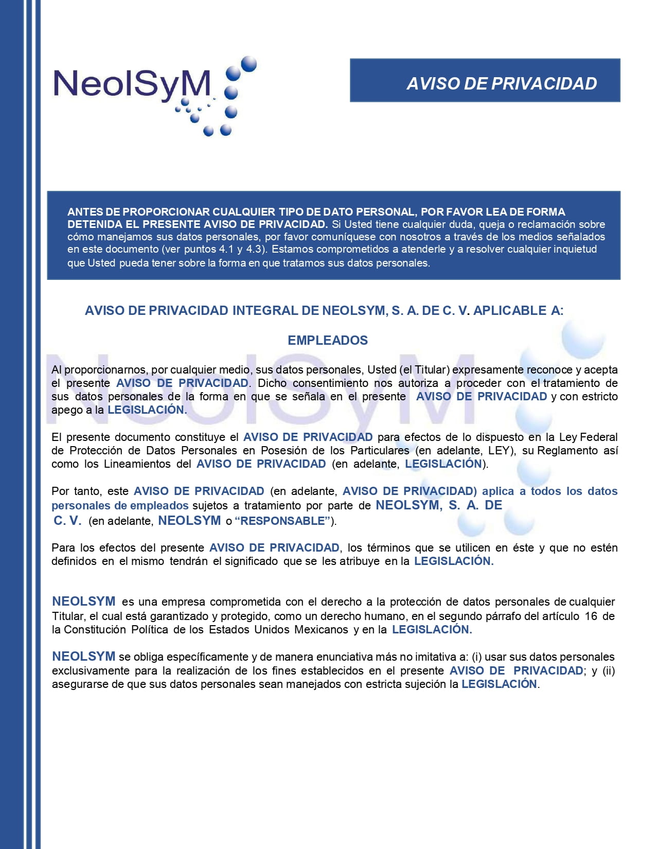 Descarga Aviso de Privacidad Empleados